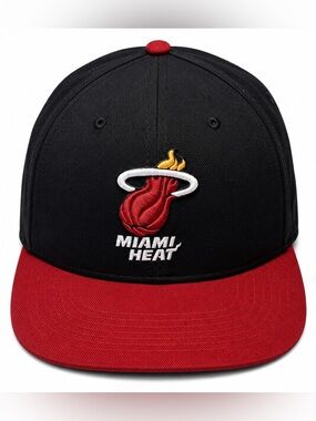 Miami Heat Snapback Hat Fan Favorite Black Red NBA Adjustable Cap Basketbal OSFA